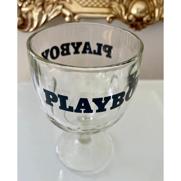 Vintage Beer Glass, PLAYBOY 1970s Beer Goblet, Beer Glass, Dimpled Glass - Picture 6 of 10